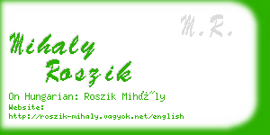 mihaly roszik business card